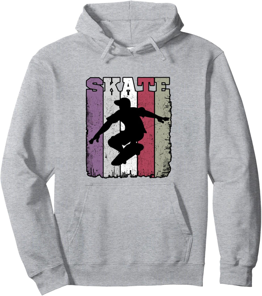 Skate Retro Vintage Skateboarding Skater Girl Boy Pullover Hoodie