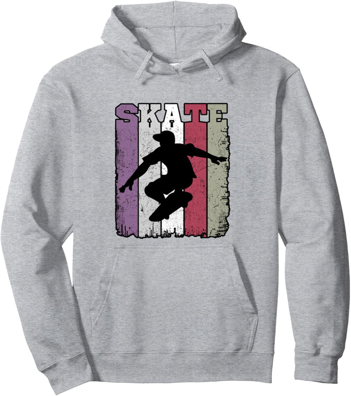 Skate Retro Vintage Skateboarding Skater Girl Boy Pullover Hoodie