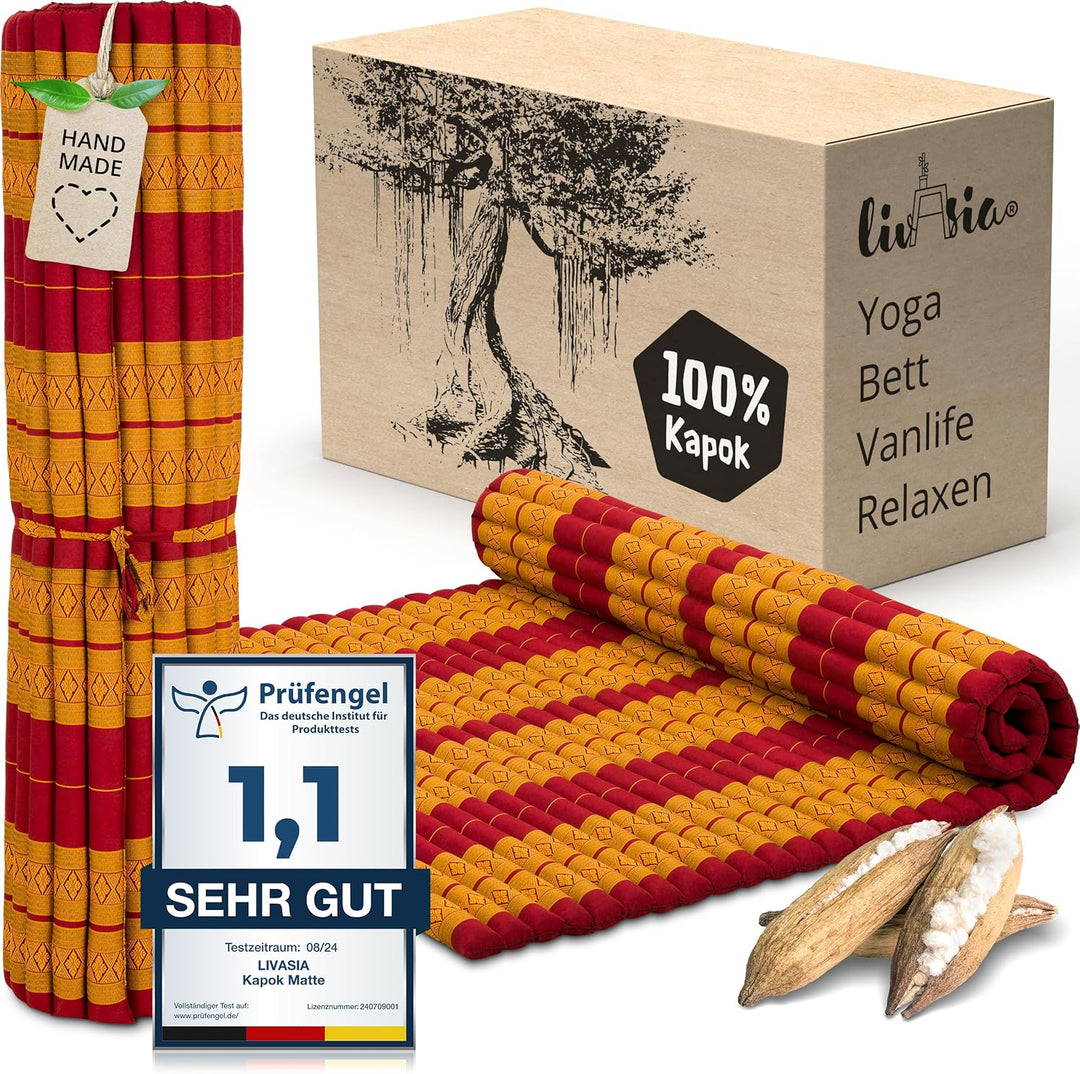 livasia Rollmatte Rollmatratze L-200x110x4,5cm, Gästebett Gästematratze 1 Person, Reisebett Kofferra