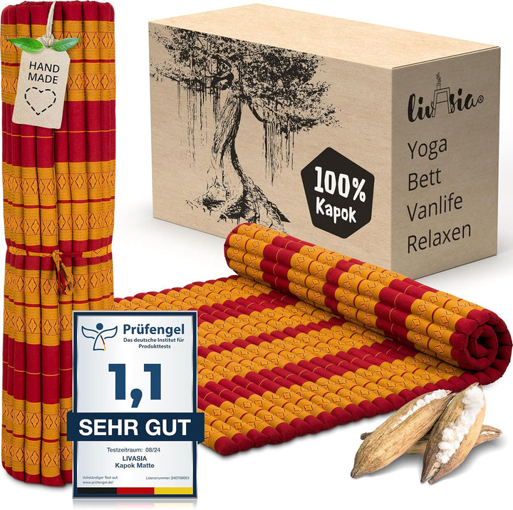 livasia Rollmatte Rollmatratze L-200x110x4,5cm, Gästebett Gästematratze 1 Person, Reisebett Kofferra