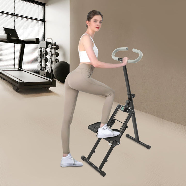 Treppensteiger Fitnessgerät, Klettermaschine mit Display, Verstellbare Lenker und Pedale, Zusammenkl