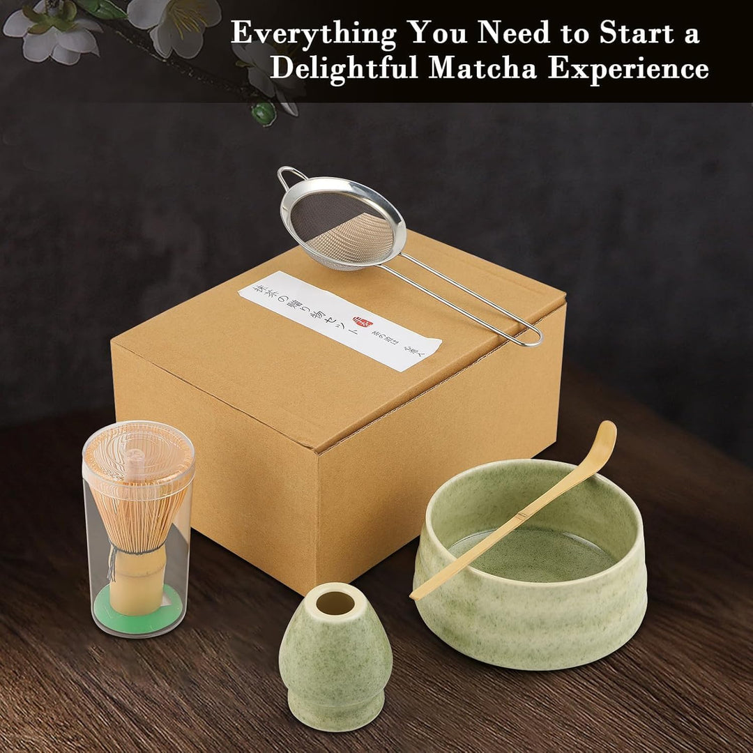 Matcha Set - Matcha Tea Set 5 Piece Matcha Besen Set - Matcha Set für Einsteiger - Stylisches Matcha