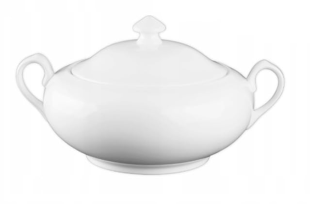Wilmax - Suppenterrine mit Deckel - 2800ml - Vase aus Porzellan - weiss - Hitzebeständige Terrine -