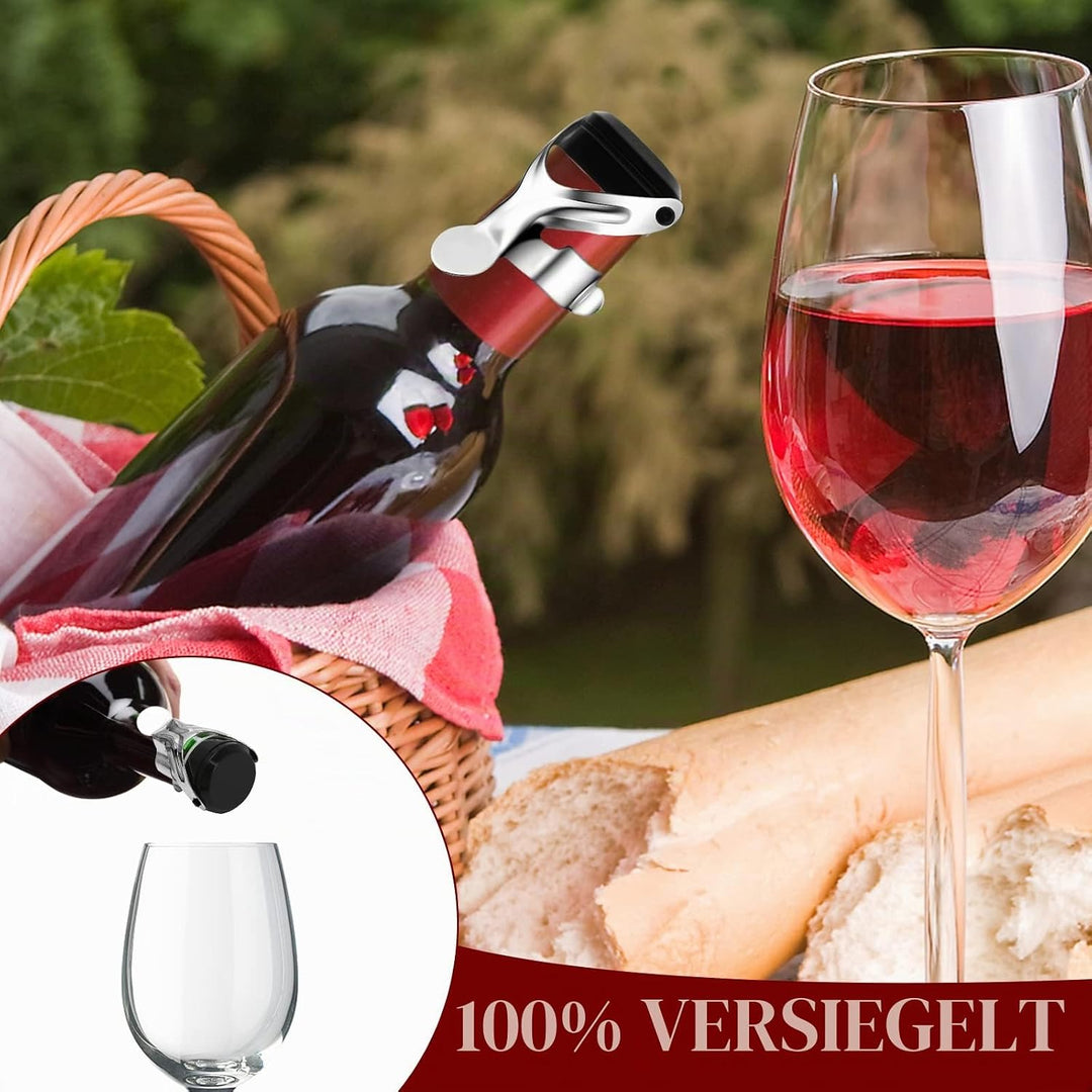 Flaschenverschl¨¹sse mit Hebel 6 St¨¹ck Universal Wein Flaschenverschluss, Edelstahl Sektverschluss