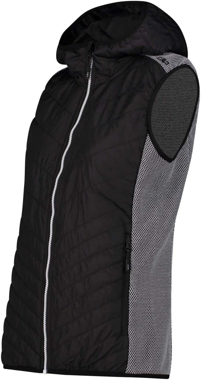 CMP Damen Damen-knit-tech-weste mit Fester Kapuze VEST 36 Schwarz, 36 Schwarz