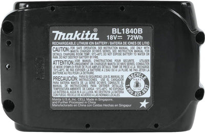 Makita 196399-0, Lithium-Ionen-Akku/Li-Ion-Akku, (18 V, 4 Ah) BL1840, BL1840B