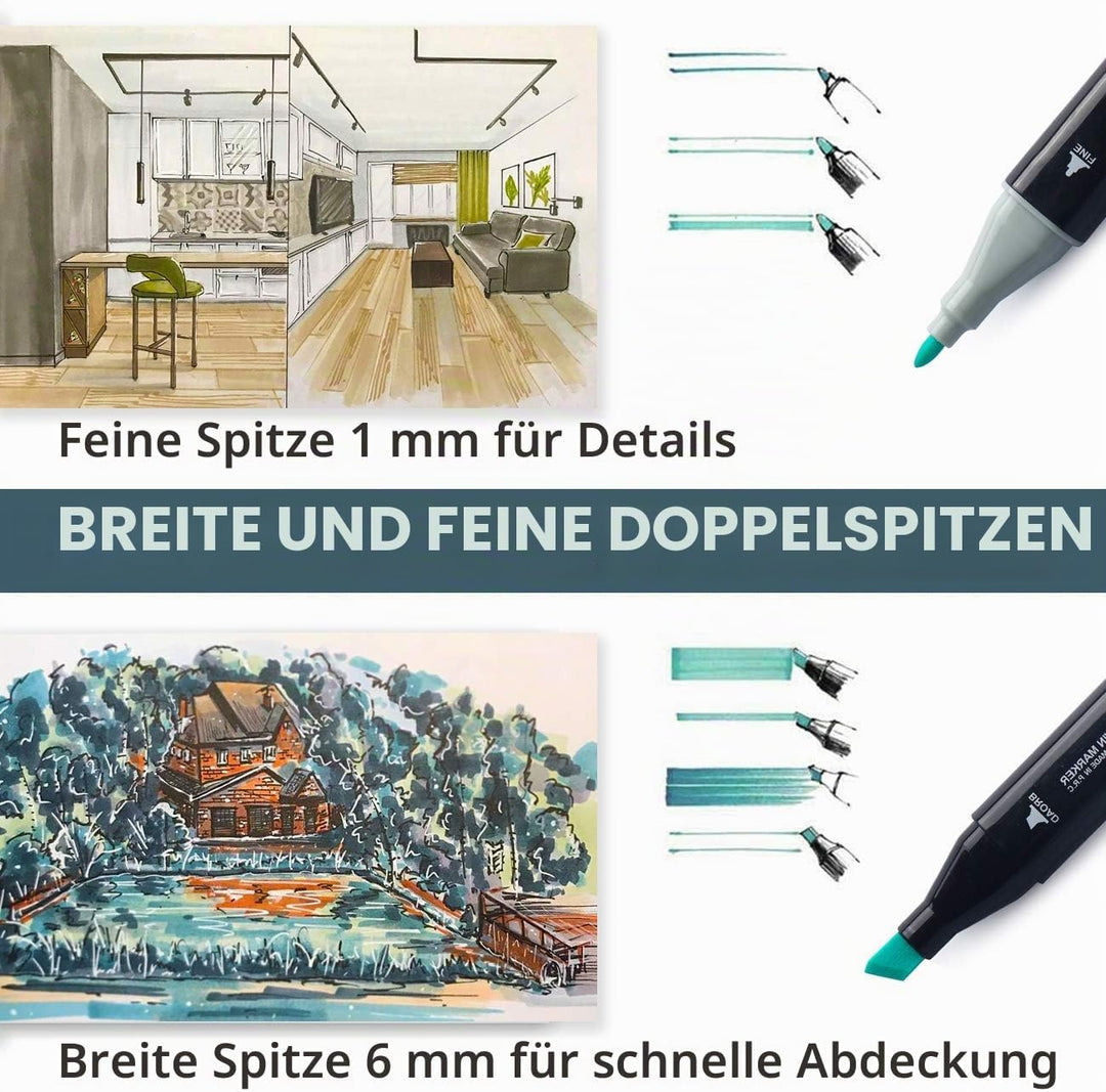Colourful Markers with 100 Graffiti Pens Permanent Marker Kunstmarker professioneller Kunststift Dua