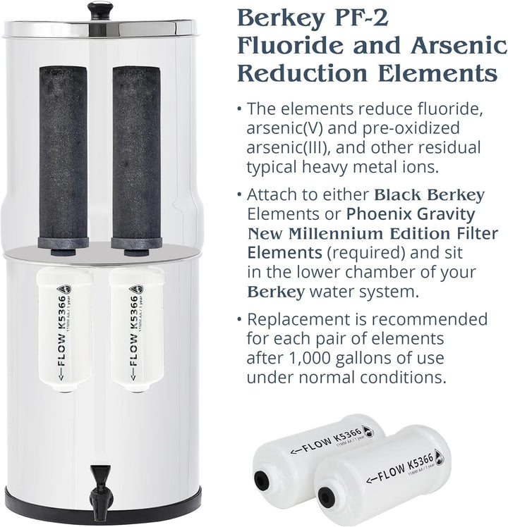 Berkey PF-2 Fluoride/Arsenic Filter (Set of 2) - Fits Black Berkey Purifiers Only, Garden, Haus, Gar
