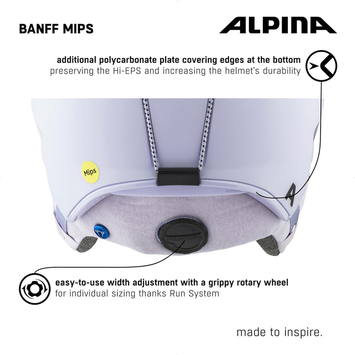 ALPINA BANFF MIPS - Nachhaltiger Lila matt MEDIUM (21.7 - 23.2 in), Lila matt MEDIUM (21.7 - 23.2 in