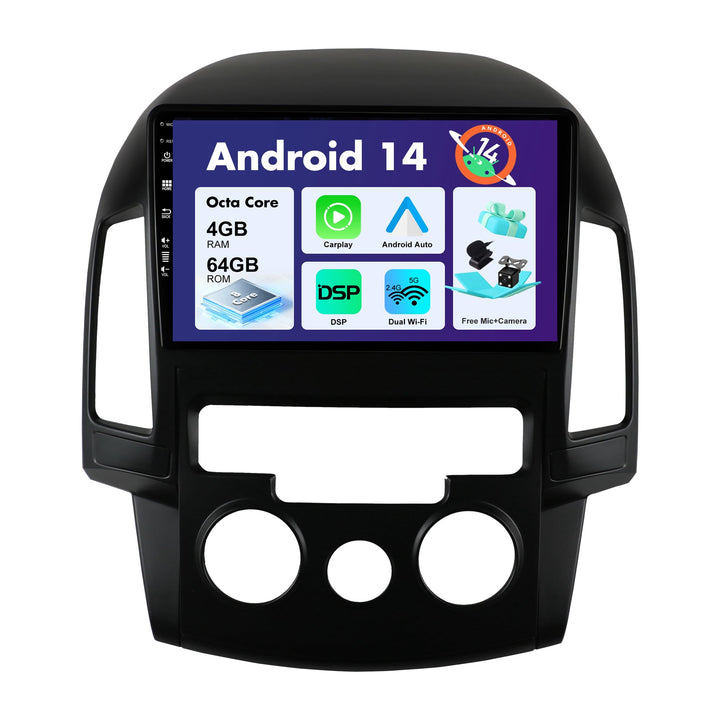SXAUTO Android 12 IPS Autoradio Passt für Hyundai I30 (2006-2011) - Eingebaut Wireless Carplay/Andro