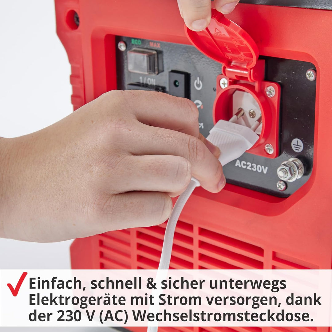 HECHT Inverter - Stromerzeuger Notstromaggregat – 4,5 Liter Benzin Tank – 5 Stunden Laufzeit – leise