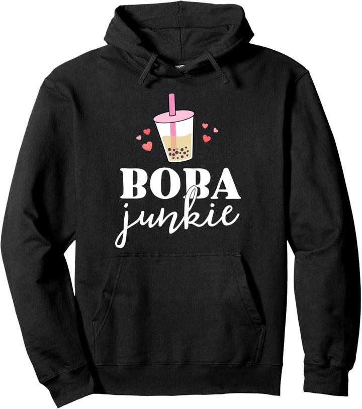 Boba Junkie Bubble Tea Shirts Women Thai Kawaii Gift Pullover Hoodie