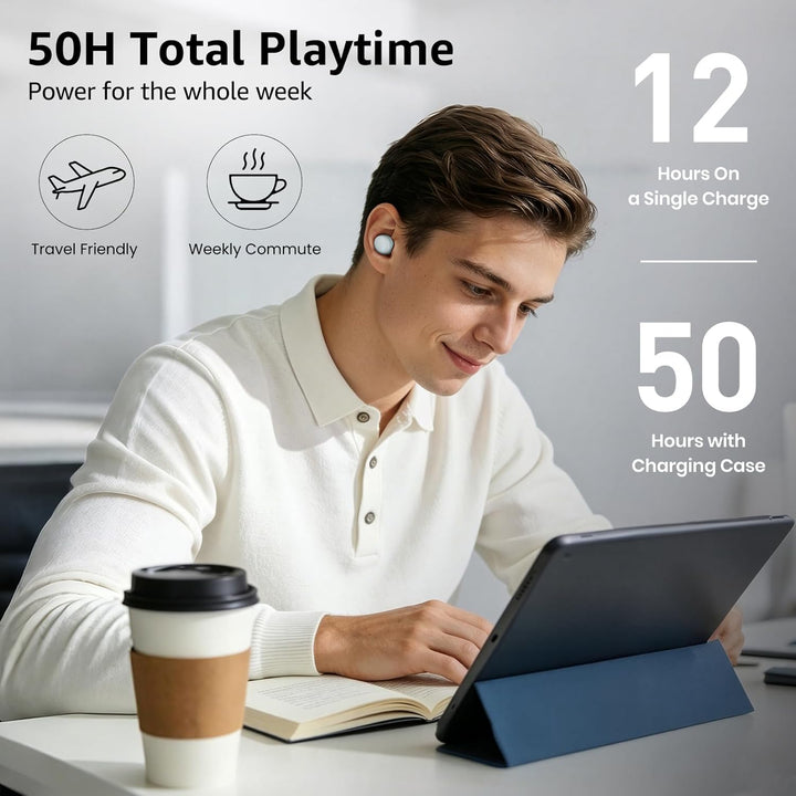 TOZO T6 Kopfhörer Kabellos Bluetooth 5.3 Bluetooth Kopfhörer, In Ear Kopfhörer 50 Std Akkulaufzeit m