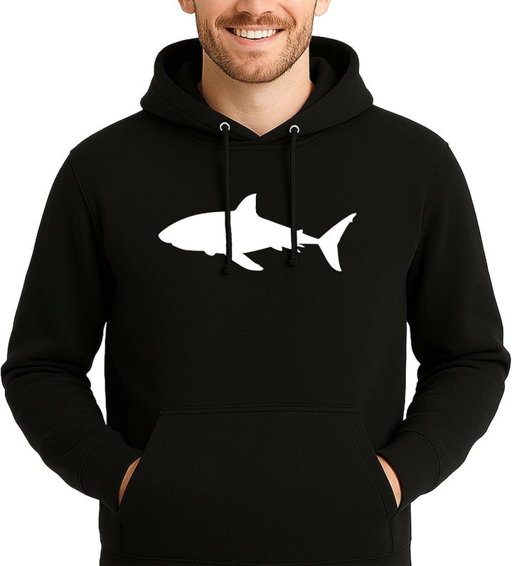 huuraa Unisex Hoodie Hai Silhouette Pullover Vegan Grösse 3XL mit Motiv für alle Tierfreunde Geschen