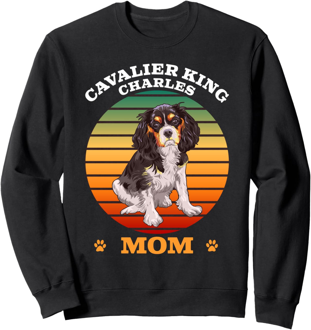 Cavalier King Charles Spaniel Mama Retro Hundebesitzer Damen Sweatshirt