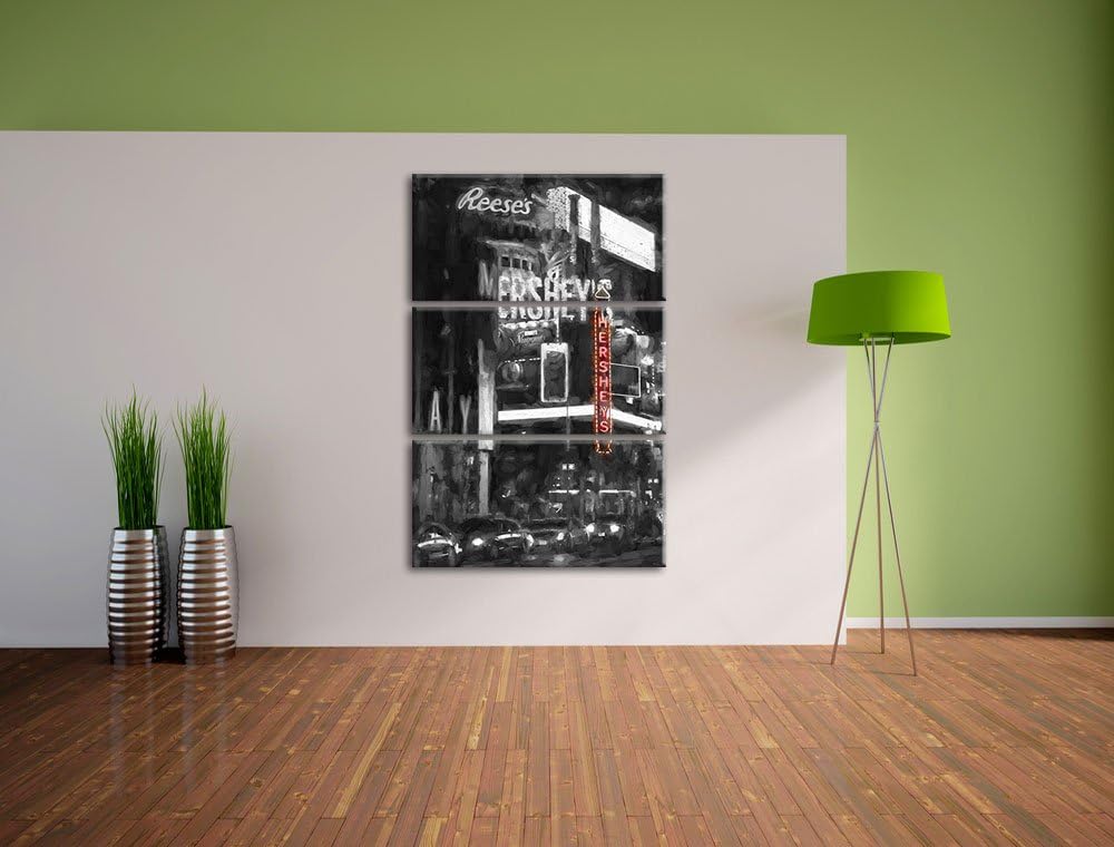 berühmtes Hershey's in New York schwarz/weiss Spezial 3-Teiler Leinwandbild 120x80 Bild auf Leinwand
