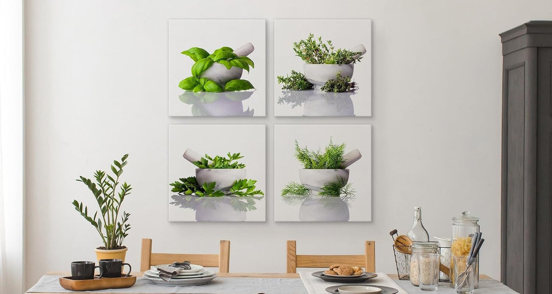 Muralo - Wandbilder Set - Leinwand Bilder Set Aufhängefertig - Bilder für Küche- Moderne Wanddeko -