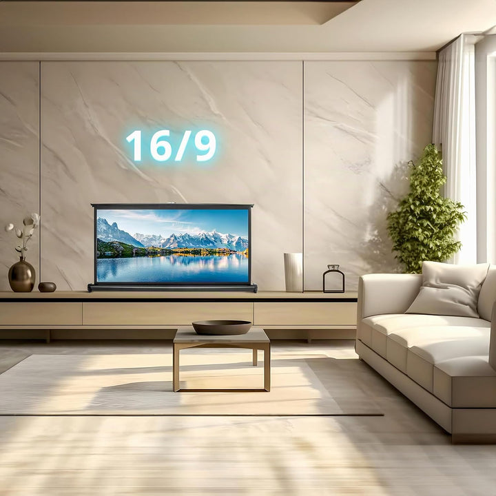 Duronic DPS50 16:9 Beamer Leinwand | 50 Zoll Projektor Leinwand | 16:9 Heimkino | Gain +1 Mobile Bea