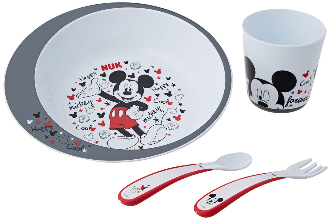 NUK Disney Mickey Maus Esslernset | Geschenkbox | BPA frei | ab 6 Monate Grau, Grau