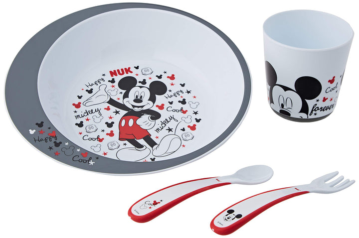 NUK Disney Mickey Maus Esslernset | Geschenkbox | BPA frei | ab 6 Monate Grau, Grau