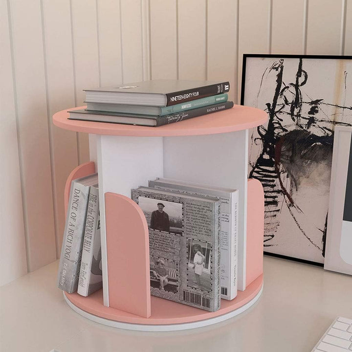 xuejuanshop Büro Bücherregal Desktop rotierende Bücherregal Bürospeicherregal Organizer Bürobedarf M