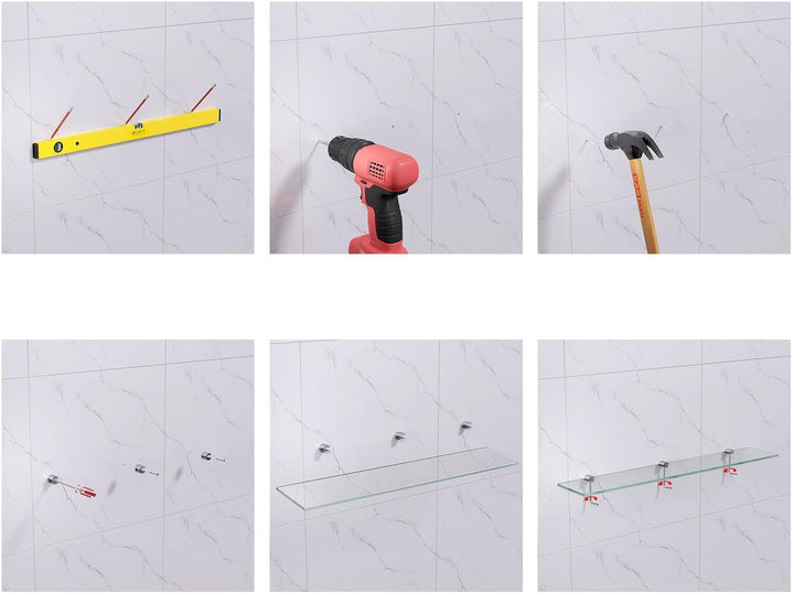 Glasregal Glasablage Bad Wand Wandablage Wandregal Badablage Glas Badezimmer 60 cm Badezimmer Regal