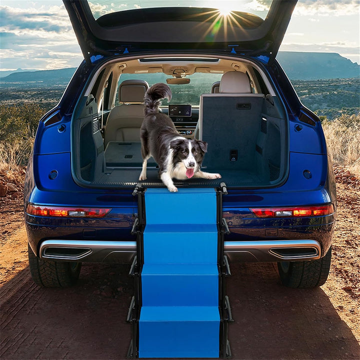 Hundetreppe Auto Klappbar, Hunderampe Auto, Autorampe Hundeleiter Faltbar, Gelenkschonende Hunderamp