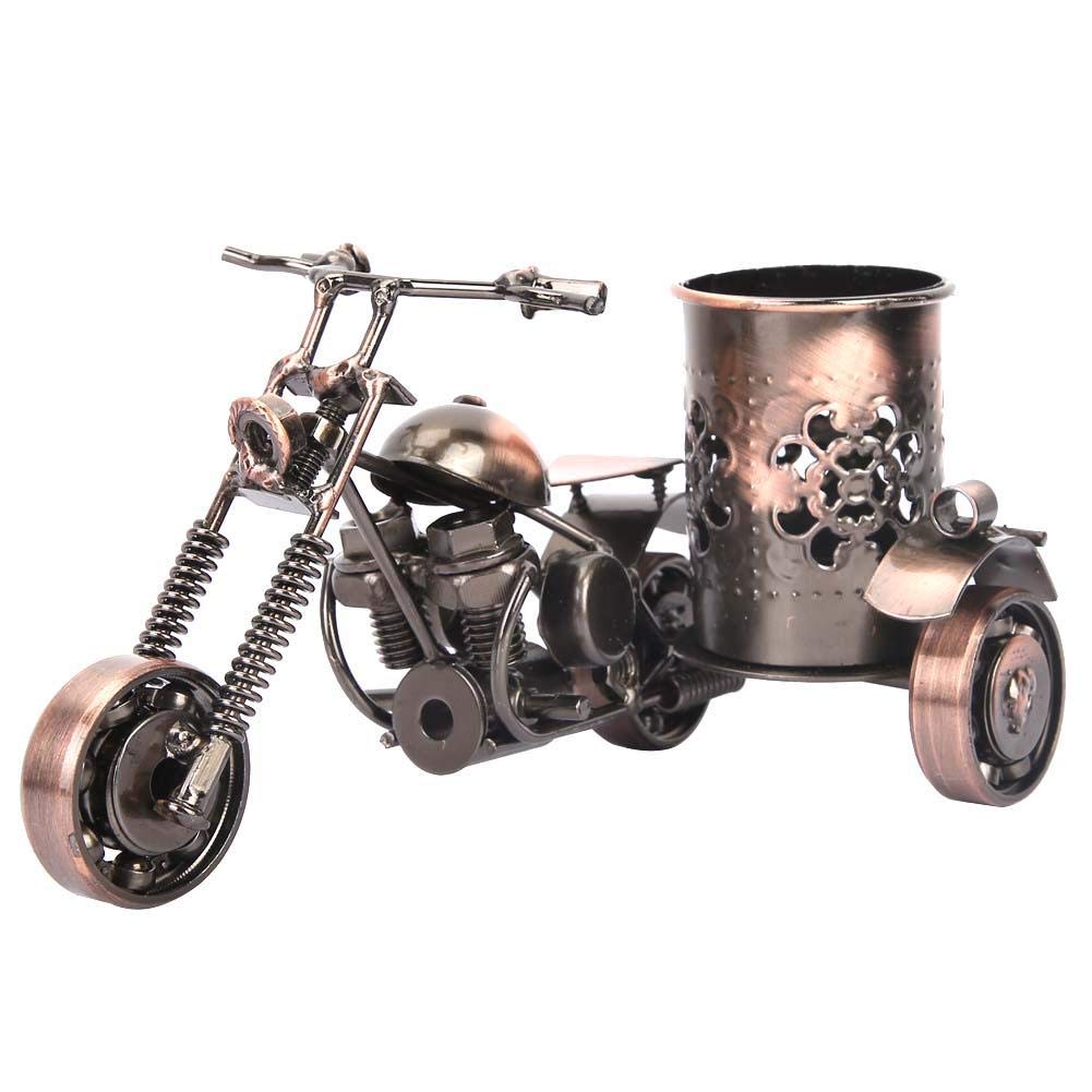 Hztyyier Motorrad Metall Stifthalter, Kreative Büro Desktop Zubehör Geschenkidee, Männergeschenk für