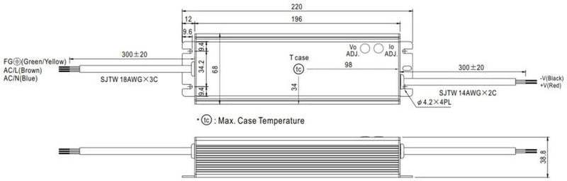 Mean Well HLG-120H-24A AC-DC Single Output LED-Treiber, Mix-Modus mit PFC, HLG-120H-24A