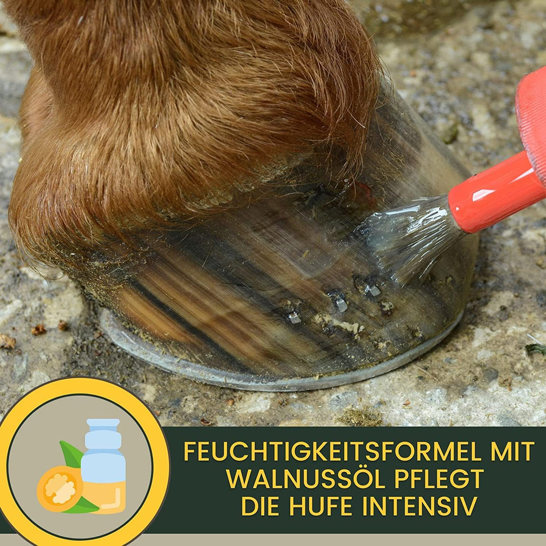 EMMA Huföl mit Hufpinsel + Strahlpflege + Hufbalsam - Huffett Pferde I Hufpflege Hufe & Strahl I Mit
