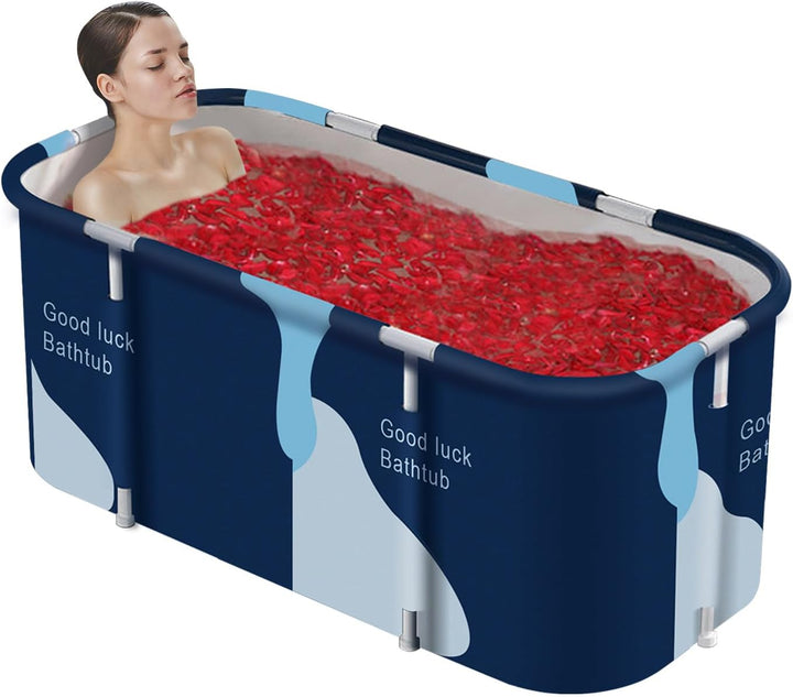 Faltbare Badewanne für Erwachsene 133x64x47cm, Sauna-Dampfbadeeimer, Heisse Dusche und Eisbad, Tragb
