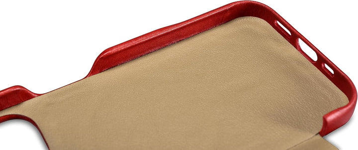 Mobiskin Hülle für iPhone 15 PRO (6,1 Zoll), Handyhülle mit Leder, Case kompatibel mit MagSafe, Schu