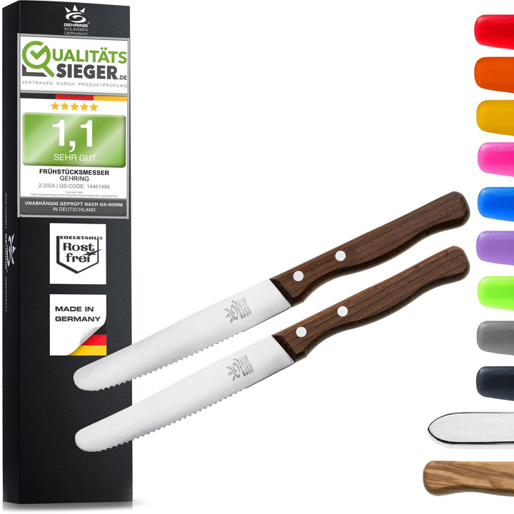 SOLINGEN| Frühstücksmesser & Brötchenmesser - Tafelmesser & Brotzeitmesser - Wellenschliff | Made in