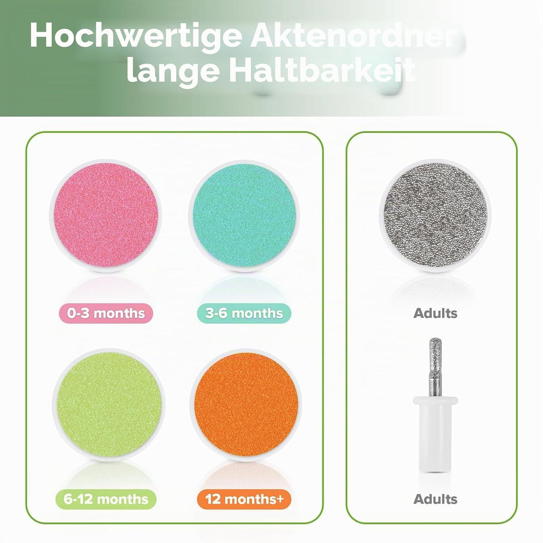 haakaa Elektrischer Baby-Nagelknipser, Baby-Nagelfeilen-Set mit 6 Schleifkopf und LED-Licht für Neug