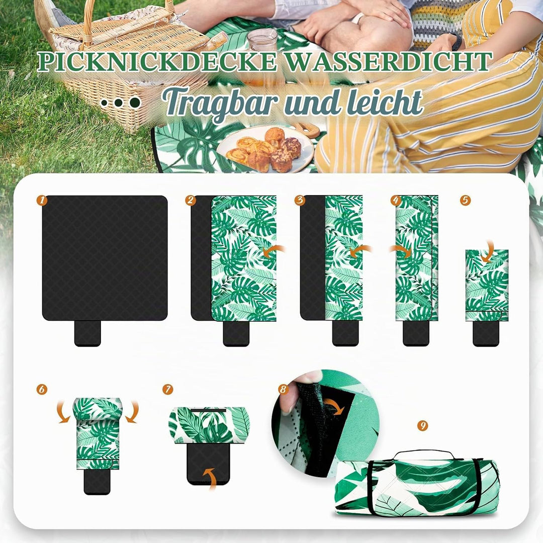 DEPAR 200x200 cm,wasserdicht und isoliert,Sandstrandmatte für 4-6 Campingplatz,faltbar und tragbar m