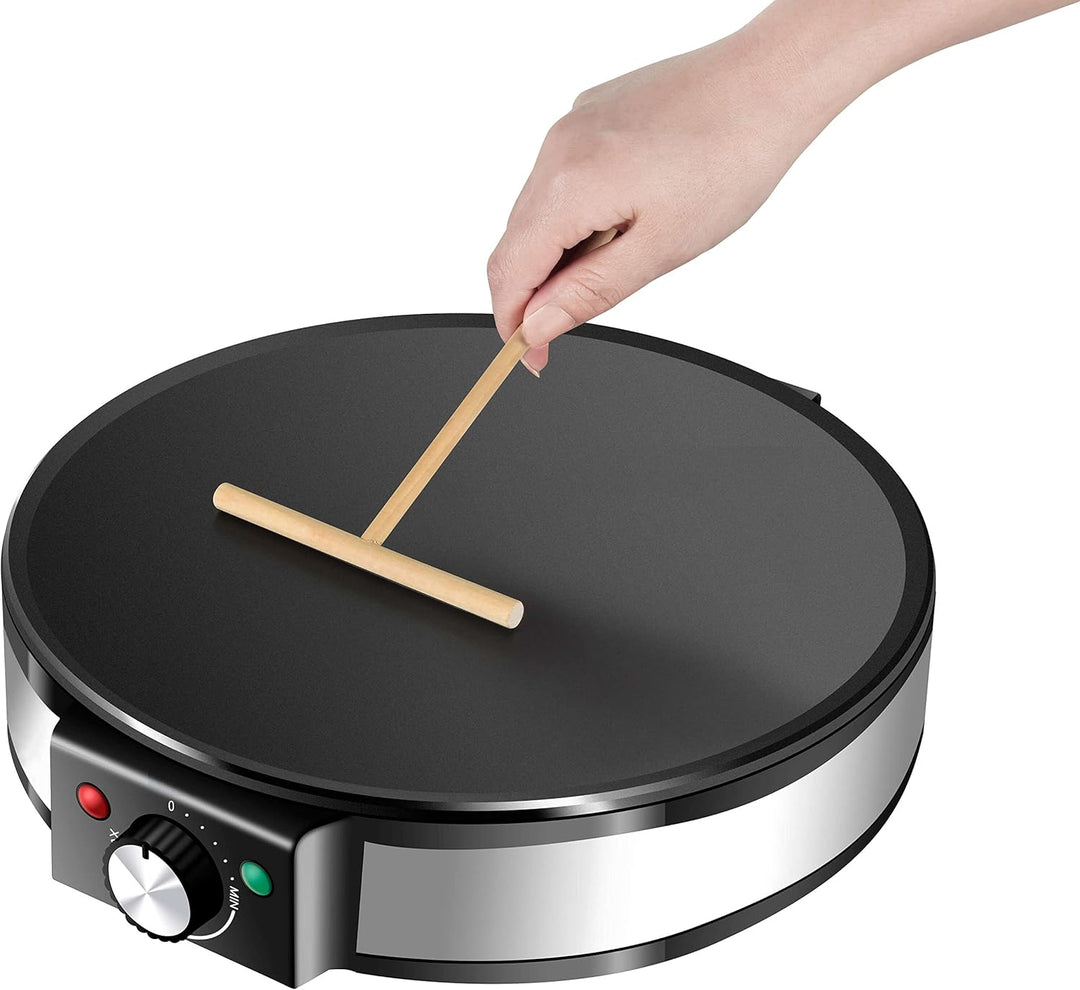 Crepes Maker | 1200 Watt | Cool-Touch-Griff | Antihaftbeschichtung | 30 cm Durchmesser | Creperie |