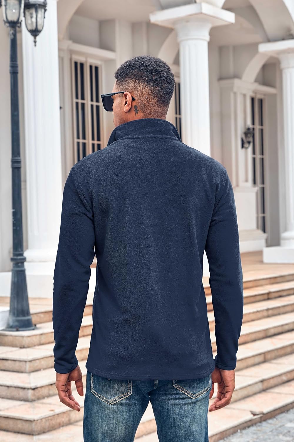 Beotyshow Herren Quarter Zip Fleece Pullover Langarm Sweatshirt Outdoor Taktisch Weich Warm Polar Fl