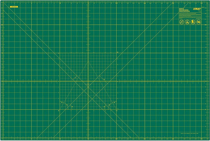 Olfa 61 x 91,4 cm doppelseitige, selbstheilende Drehmatte Grün, Grün