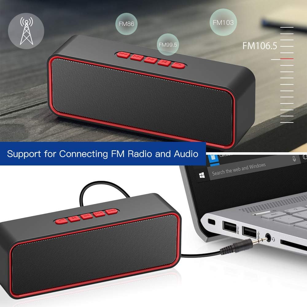 SONKIR Wireless Bluetooth Lautsprecher, Tragbarer Bluetooth 5.0 Lautsprecher mit Dual-Treiber Bass,