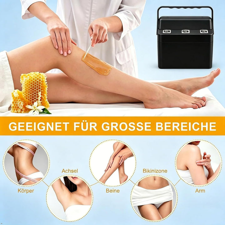 3-in-1 Roll-On Waxing Set, Schnellheizender Wax Maschine, Wachswärmer mit 3 Honigwachs-Nachfüllungen