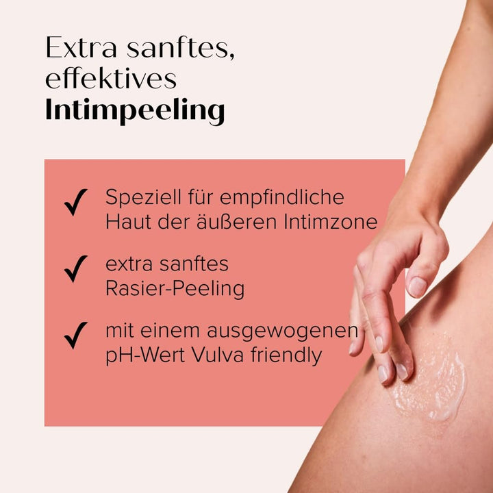juno & me – Intimate Pre-Shave Peeling: Peeling vor Intimrasur - löst abgestorbene Hautschuppen & be
