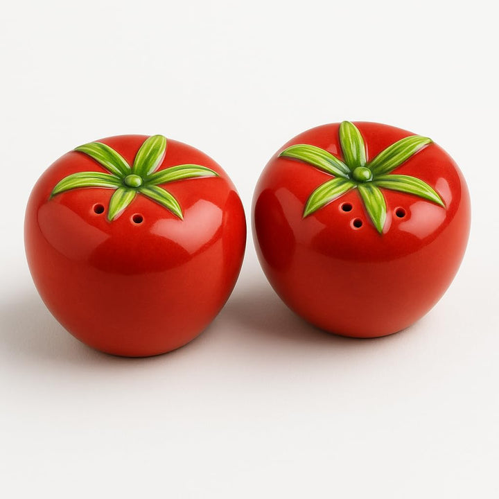 Salz- & Pfefferstreuer Set Keramik, Hühner, Tomaten, Leuchttürme, dekorativ & funktional (Tomaten),