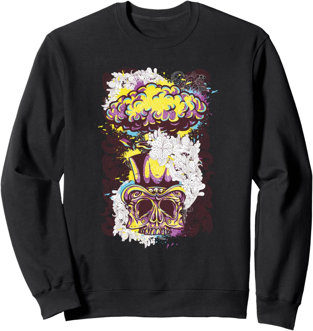 Skull face nuclear cloud explosion hat Sweatshirt