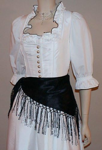 Seidentuch Tuch schwarz Dirndl-Trachtentuch 75x75cm Dirndltuch Seide Fransentuch für Tracht Trachten