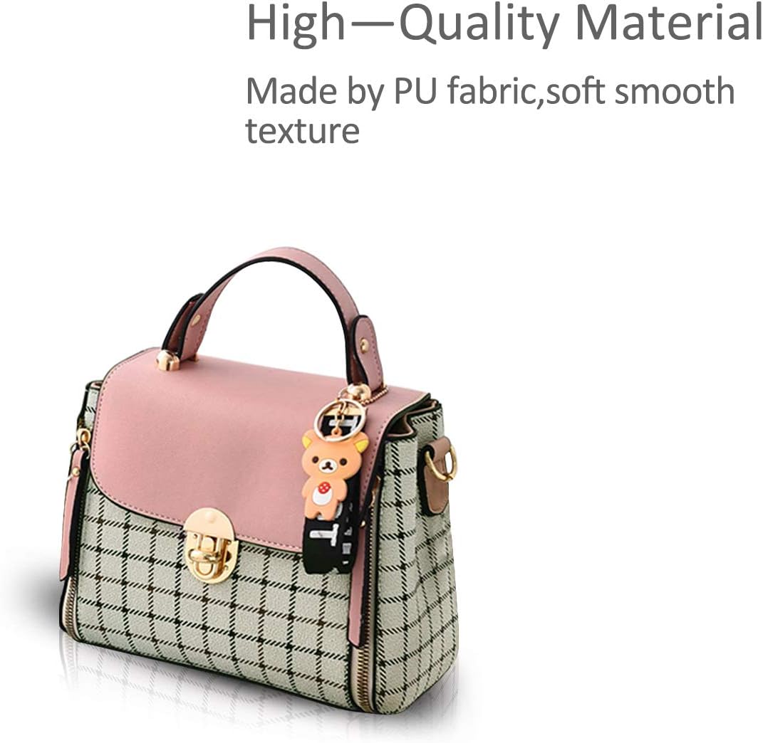 NICOLE&DORIS Handtaschen für Damen Niedliche Umhängetasche Mädchen Reissverschluss Handtasche PU Led
