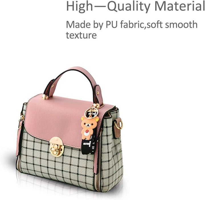 NICOLE&DORIS Handtaschen für Damen Niedliche Umhängetasche Mädchen Reissverschluss Handtasche PU Led
