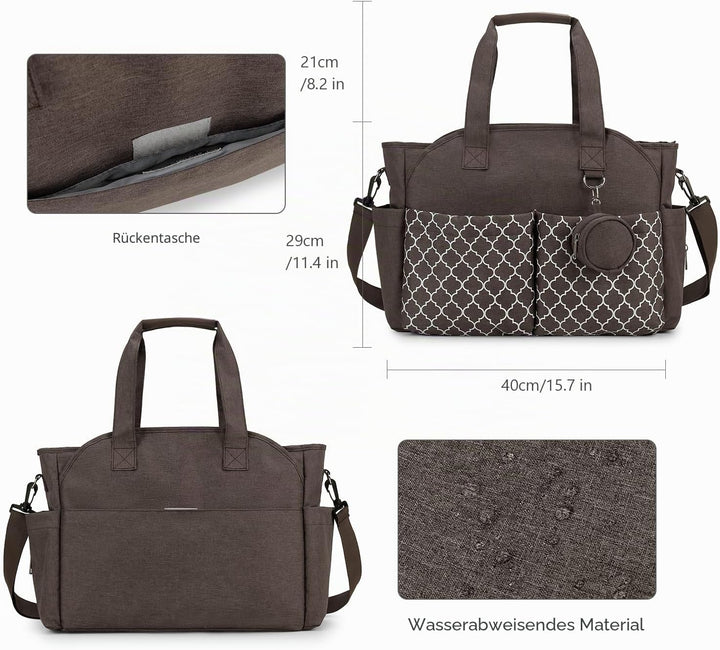 Lmbabter Diaper Bag Wickeltasche Braun, Braun
