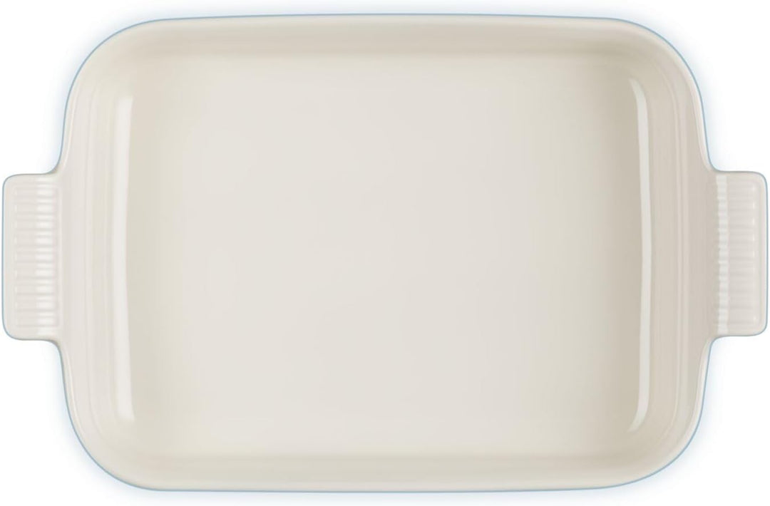 Le Creuset Rechteckige Auflaufform Tradition aus Steinzeug, 32 cm, 2.31 kg, Chambray, 71102324340001