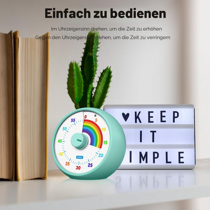 Visueller Timer für Kinder, 60-Minuten Countdown für Klassenzimmer Büro Küche, Schreibtisch Timer Ki