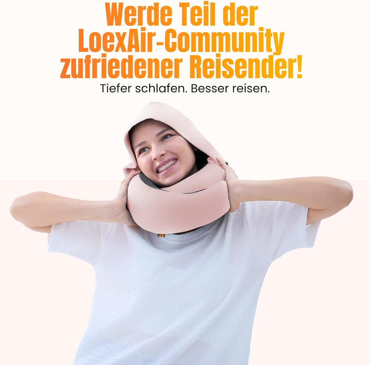 Nackenkissen Flugzeug, Reisekissen für Flugzeug, Auto - 100% Baumwolle & Memory-Schaum Nackenhörnche